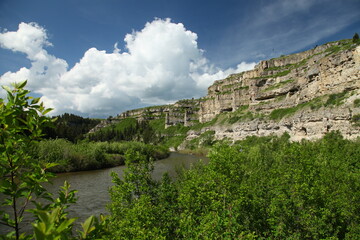 Fototapeta na wymiar Belt Creek in Sluice Boxes State Park in Little Belt Mountains, Montana