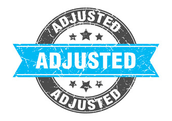 adjusted round stamp with ribbon. label sign