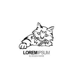 animal logo cat design and template