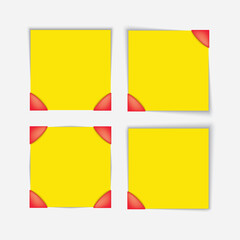 yellow sticky notes sets vector illustration