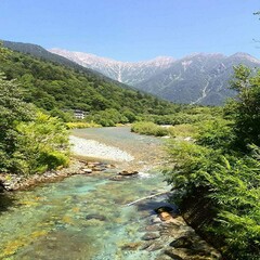 Fototapeta na wymiar 長野県の観光地、上高地の美しい自然の風景