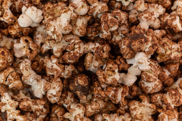 Close up of chocolate popcorn