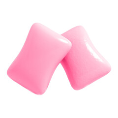 Chewing gum pink - Empty white background - isolated on white background - two units