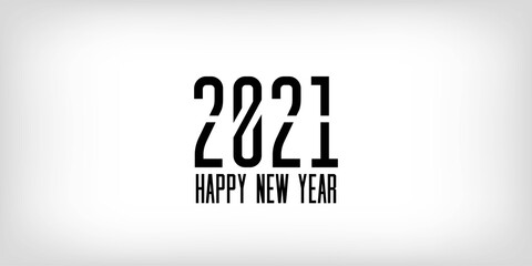 Black and White 2021 Banner Winter Holiday Celebration Poster. 