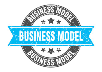 business model round stamp with ribbon. label sign