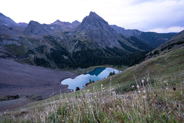Backpacking trip in the San Juan Mountains of the Rocky Mountain Range near Mount Sneffels...
