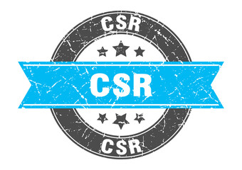 csr round stamp with ribbon. label sign