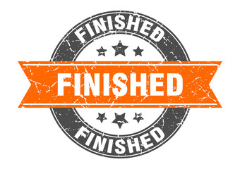 finished round stamp with ribbon. label sign