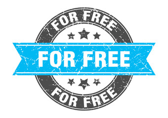 Fototapeta premium for free round stamp with ribbon. label sign
