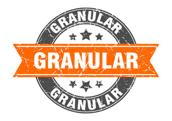 granular round stamp with ribbon. label sign