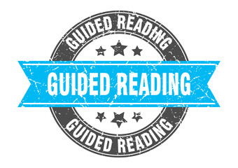 guided reading round stamp with ribbon. label sign