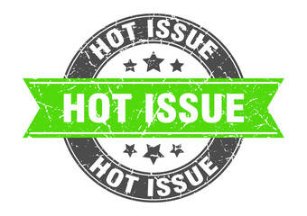hot issue round stamp with ribbon. label sign
