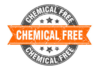 chemical free round stamp with ribbon. label sign