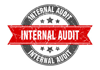 internal audit round stamp with ribbon. label sign