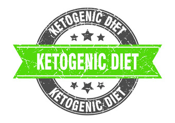 ketogenic diet round stamp with ribbon. label sign