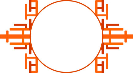 Vector Design of an Orange Ornament Circle Frame