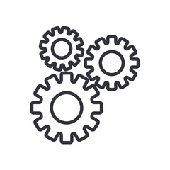 gears line style icon vector design