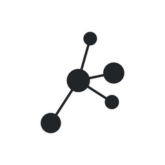 line style protein amino acid icon. Geometric chemistry Molecule . Science reaction. Proline Molecular structure. Carbon, nitrogen, oxygen atoms. vector illustration. design on white background EPS 10