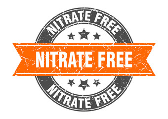 nitrate free round stamp with ribbon. label sign
