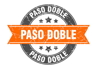paso doble round stamp with ribbon. label sign