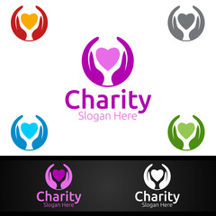 Helping Hand Charity Foundation Creative Logo for Voluntary Church or Charity Donation