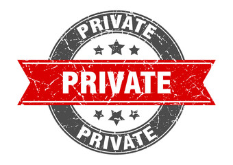 private round stamp with ribbon. label sign