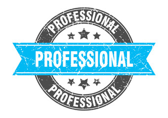 professional round stamp with ribbon. label sign