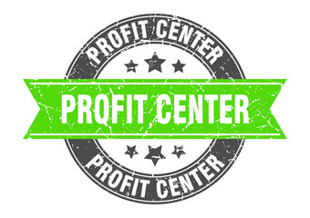 profit center round stamp with ribbon. label sign