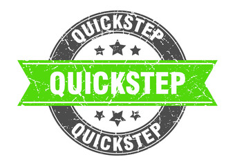 quickstep round stamp with ribbon. label sign