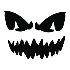 Halloween party pumpkin face hand draw vector illustration spooky scary design cartoon 