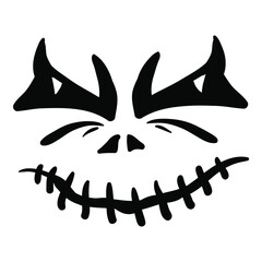Halloween party pumpkin face hand draw vector illustration spooky scary design cartoon 