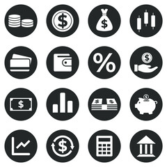 Icons earn money for finance and sales