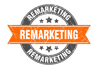 remarketing round stamp with ribbon. label sign