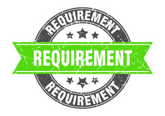 requirement round stamp with ribbon. label sign