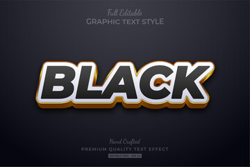 Naklejka na ściany i meble Black Gold Editable Text Style Effect Premium
