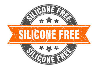 silicone free round stamp with ribbon. label sign