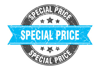 special price round stamp with ribbon. label sign