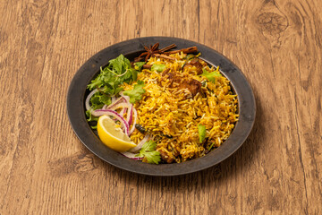 インドの混ぜご飯　ビリヤニ　Mixed rice on the spices (Biryani)