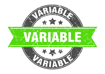 variable round stamp with ribbon. label sign