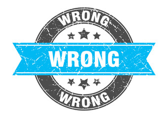 Fototapeta premium wrong round stamp with ribbon. label sign