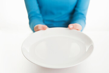 woman holding a plate