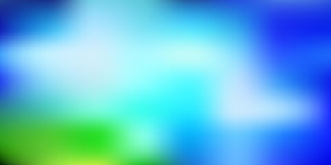 Light blue, green vector abstract blur layout.