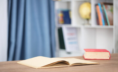 Open notebook on the table