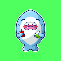 Cute Shark icon vector illustration logo template for many purpose.