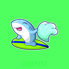 Cute Shark icon vector illustration logo template for many purpose.