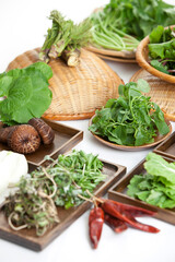 various spring vegetables