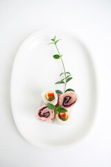 korean food, rolled up with daikon