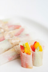 korean food, rolled up with daikon
