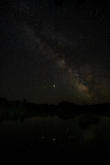 Fototapeta na wymiar Stars and milky way at otter lake Michigan upper peninsular