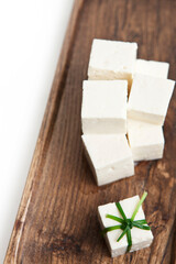 raw tofu cubes